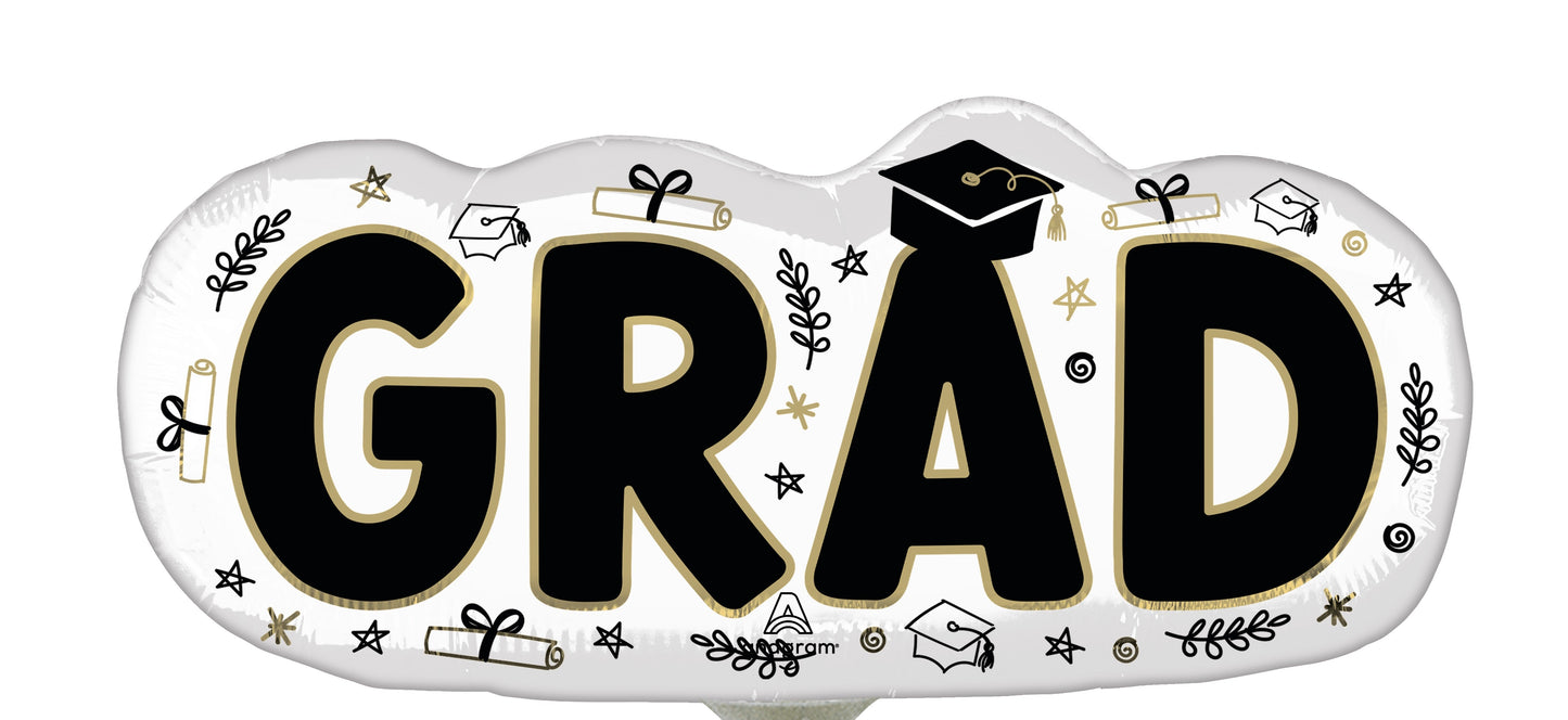 Mylar Graduation & Congrats Balloons | 12 - 14 Inch (AIR-FILL ONLY)