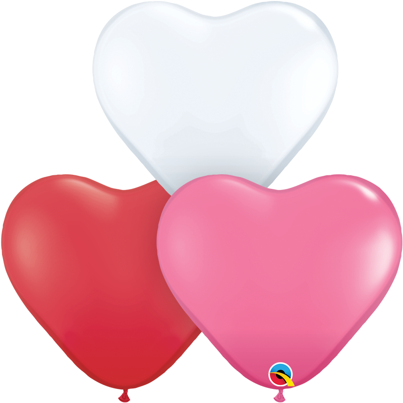 Qualatex Heart Shaped Balloons | 6 - 11 Inch