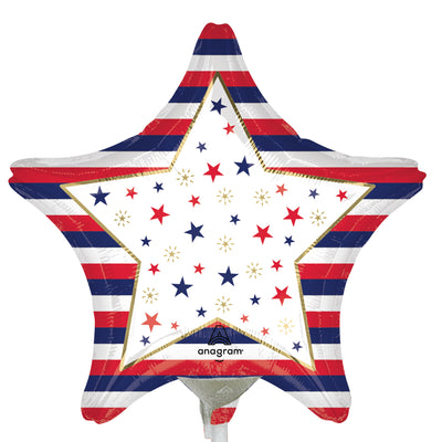 Mylar Fourth of July Balloons | 09 Inch (AIR-FILL ONLY)