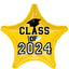 Mylar Graduation Class of 2024 Balloons | 18 Inch