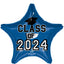 Mylar Graduation Class of 2024 Balloons | 18 Inch
